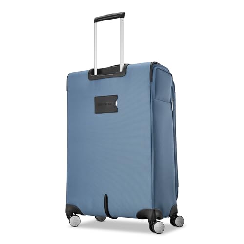 Samsonite Soft-Sided 25-Inch Lightweight Medium Checked Expandable Element Suitcase: Durable, 360° Spinner Wheels, Adjustable Telescopic Handle, 2 Front & 1 Side Pocket- Captains Blue - color: Captains Blue, size: 25-Inch Checked-Medium
