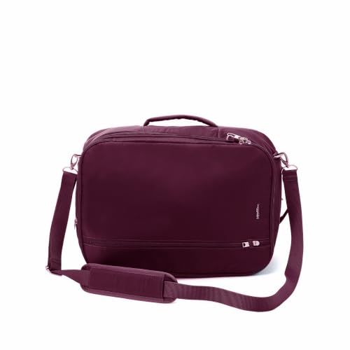 Securtex® Classic Anti-Theft Convertible Travel Backpack - 11x17” Carry-On, Fits 16” Laptop, Locking Zippers, Expandable - color: Mulberry