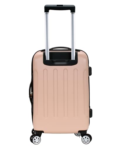 Rockland London Hardside Spinner Wheel Luggage, Champagne, Carry-On 20-Inch, 22"X13. 5"x10" (with wheels) - color: Beige, size: Carry-on 20"