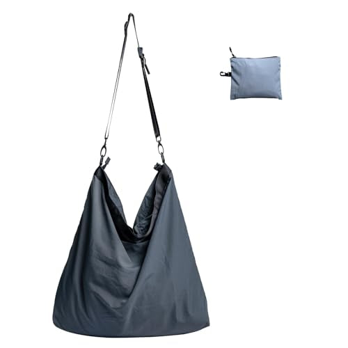 Lightweight Foldable Nylon Crossbody Bag,Compact Polyester Packable Tote,Collapsible Handbag for Travel,Gym,Shopping