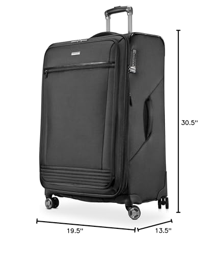 Ricardo Beverly Hills Avalon Softside Medium Check-In Luggage Made with Sustainable 100% Recycled PET (rPET), Lightweight, Eco-Friendly Travel, Expandable, Dual Spinner Wheels, Black, 28-inch - color: Black, size: 28-inch