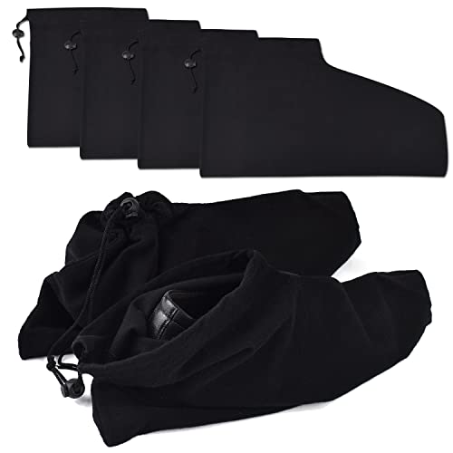 HAMBOLY Shoe Bags 6 Pack Dust Cover Storage Pouch with Drawstring Closure for Travel Protecting Storing Shoes - color: Black