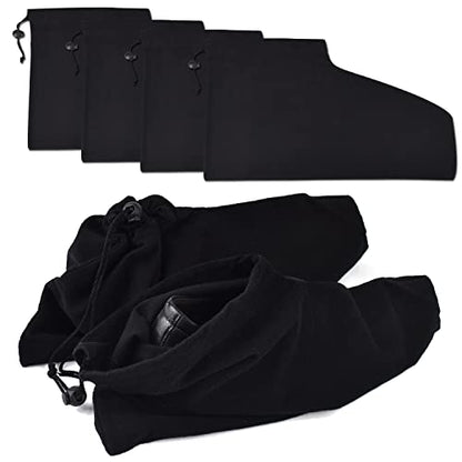 HAMBOLY Shoe Bags 6 Pack Dust Cover Storage Pouch with Drawstring Closure for Travel Protecting Storing Shoes - color: Black