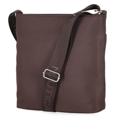Nautica Diver Nylon Small Women's Crossbody Bag Purse with Adjustable Shoulder Strap - color: Espresso