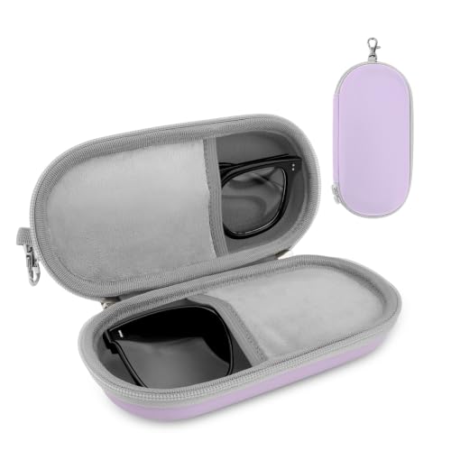 Double Sunglasses Case, Hard Shell Glasses Case for Men Women - color: Pu Purple