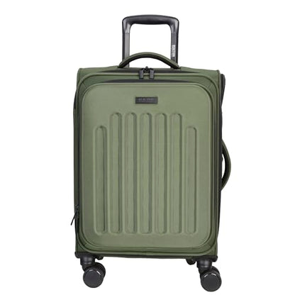 Kenneth Cole REACTION The Venturer 20-Inch Carry-On Lightweight Durable Softside 8-Wheel Spinner Cabin Size Luggage, Olive - color: Olive, size: Medium