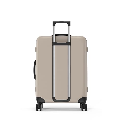 ROLLINK Foldable Flex 360 Medium Checked Suitcase 26” – Hardshell Luggage, Double Spinner Wheels, TSA Lock, Lightweight & Durable Travel Case – Scratch, Water & Impact Resistant (Warm Grey) - color: Warm Grey, size: Checked-Medium 26-Inch
