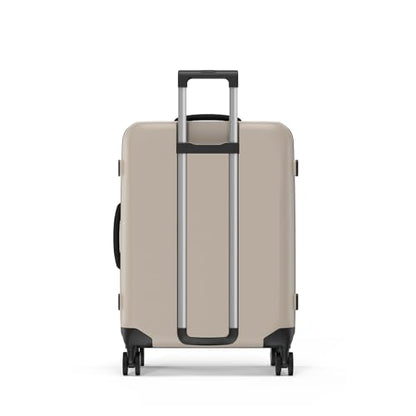 ROLLINK Foldable Flex 360 Medium Checked Suitcase 26” – Hardshell Luggage, Double Spinner Wheels, TSA Lock, Lightweight & Durable Travel Case – Scratch, Water & Impact Resistant (Warm Grey) - color: Warm Grey, size: Checked-Medium 26-Inch