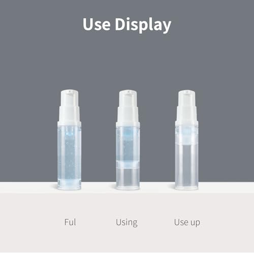 6 Pack 0.17 oz Plastic Empty Airless Pump Bottles Travel Size Refillable Leakproof Containers for Skincare Cosmetics Toiletries TSA Approved‌ - size: 5ml