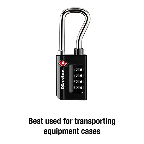 Master Lock Padlock, Set Your Own Combination TSA Accepted Luggage Lock, 1-5/16 in. Wide, 4696D, Black - size: 1 Pack