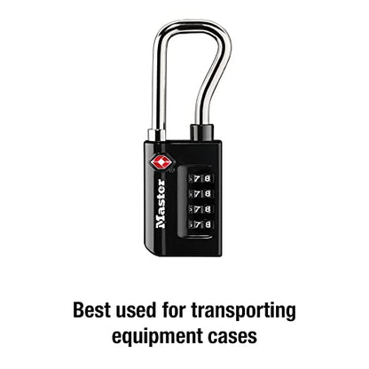 Master Lock Padlock, Set Your Own Combination TSA Accepted Luggage Lock, 1-5/16 in. Wide, 4696D, Black - size: 1 Pack