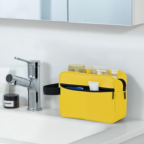 Elviros Unisex Toiletry Bag, Lightweight Travel Dopp Kit, Bright Yellow - color: Bright Yellow, size: Small