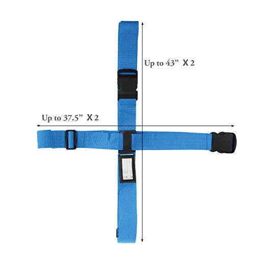 Adjustable Luggage Strap Suitcase Baggage Packing Belt Travel Accessories Long Cross Strap (Blue) - color: Blue
