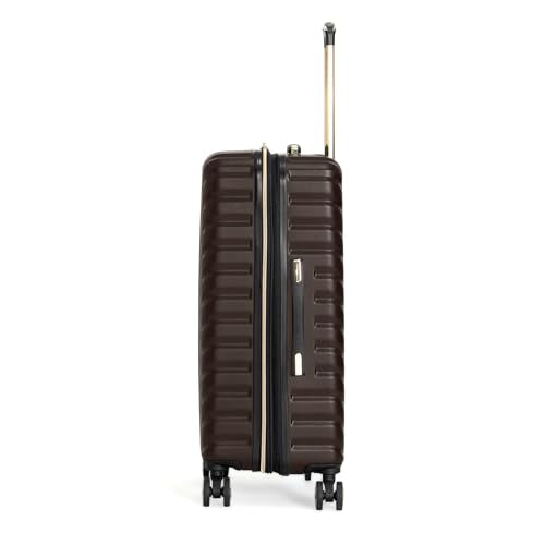 Kenneth Cole REACTION Madison Square Lightweight Hardside Chevron Expandable Spinner Luggage, Chocolate Brown, 24-Inch Checked - color: Chocolate Brown, size: 24-Inch Checked