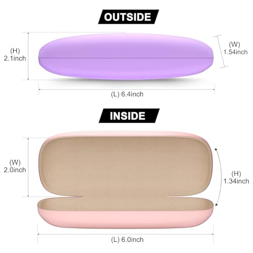 Eyeglasses Case, Hard Shell Protective Case for Glasses, Unisex for Women Men - color: 3 Pack-solid Color-2