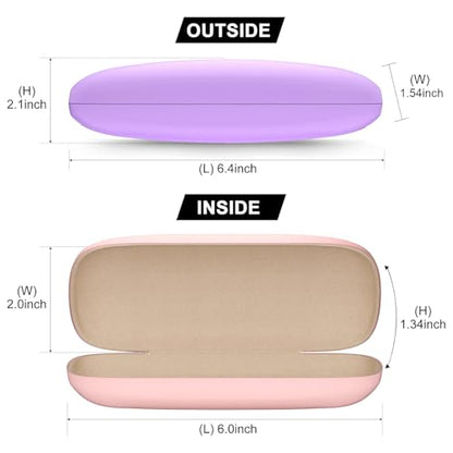 Eyeglasses Case, Hard Shell Protective Case for Glasses, Unisex for Women Men - color: 3 Pack-solid Color-2