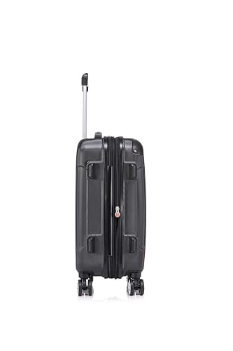 Rockland London Hardside 2 Piece Spinner Wheel Luggage Set, Carry-On 20" and Tote 14", Black - color: Black, size: 2 Piece (20"/14" Tote)