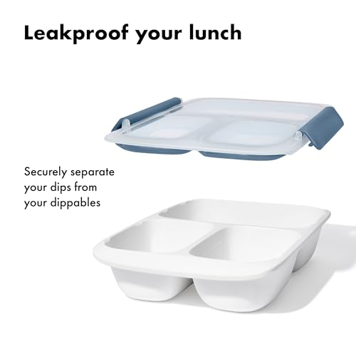 OXO Good Grips Prep & Go 4.1 Cup Divided Food Storage Container -Ocean Blue - color: Ocean Blue, style: 4.1 Cup Divided