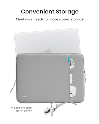 tomtoc 360° Protective Laptop Sleeve 13-inch MacBook Neo A3404 (2026) - color: Gray, size: 13 Inch for New MacBook Neo