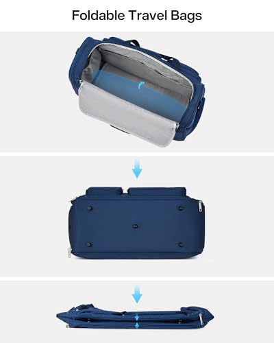 MILADA Carry On Luggage Bags for Travel Foldable Personal Item Travel Bag - color: Blue, size: Carry On 21.5 inch