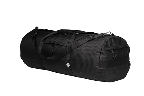 131L Travel Duffle Bag, Heavy Duty Ripstop Gym Weekender Bag - color: Midnight Black, size: 16" x 40" (131 Liters)