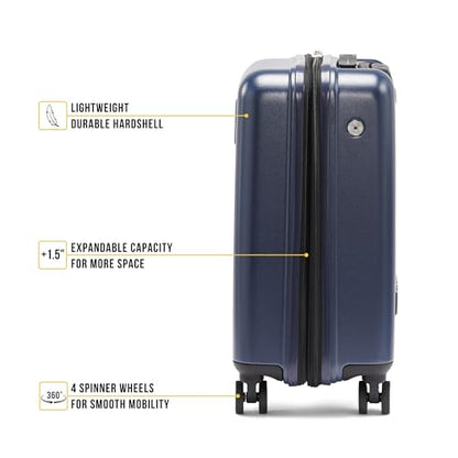 DKNY On the Go 21" Hardshell Lightweight Expandable Carry-On Luggage with Spinner Wheels,Navy - color: Navy, size: 21" Carry-On Luggage
