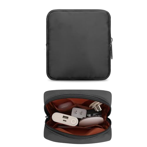 Electronics Travel Organizer, Small Tech Pouch for Cables & Chargers - color: Black