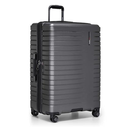 Traveler's Choice Archer Polycarbonate Hardside Spinner Luggage Set, Tie Down Straps, Grey, Checked 29-Inch - color: Grey, size: 1-Piece (Checked 29-Inch)