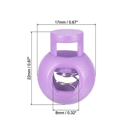 PATIKIL 30Pack Cord Locks Ball Spring Toggle Stopper Light Purple - color: Light Purple