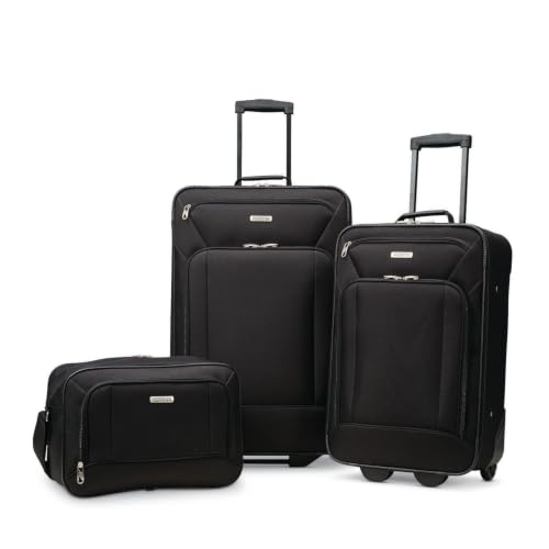American Tourister Fieldbrook XLT Softside Upright Luggage, Black, 3-Piece Set (BB/21/25) - color: Black, size: 3-Piece Set (BB/21/25)