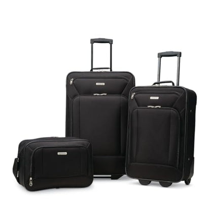 American Tourister Fieldbrook XLT Softside Upright Luggage, Black, 3-Piece Set (BB/21/25) - color: Black, size: 3-Piece Set (BB/21/25)