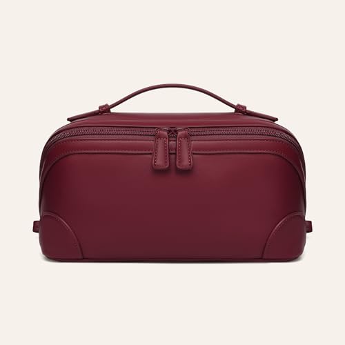 mibasies Toiletry Bag for Women, Travel Makeup Cosmetic Bag, Red, Medium - color: Red, size: Medium