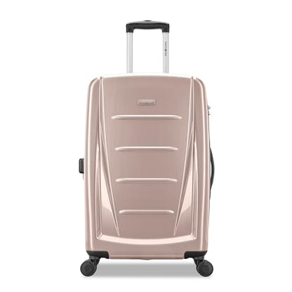 Samsonite Winfield 2 Hardside Expandable Luggage with Spinner Wheels, Artic Pink, Checked-Medium 24-Inch - color: Artic Pink, size: Checked-Medium Spinner
