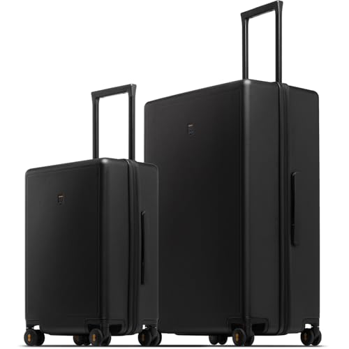 LEVEL8 Hardshell Luggage Sets 2 Piece for Women Men, 20/28 Inch, Black - color: Black, size: 2-Piece Set (20/28)