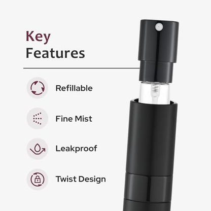 LISAPACK 8ML Atomizer 여행용 향수 스프레이 병, 빈 향수 디스펜서, 남성 및 여성용 휴대용 스프레이, 3가지 색상7 - color: 3가지 색상7