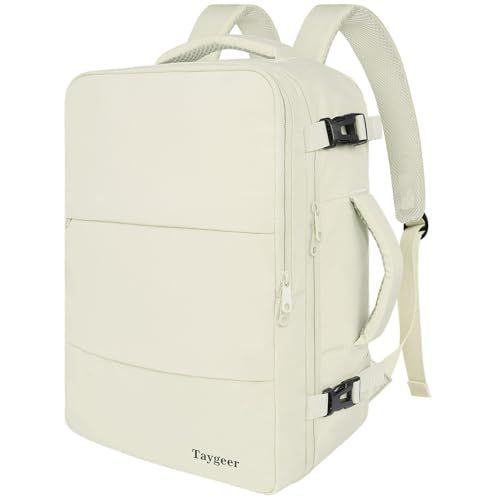 Taygeer Travel Backpack for Women, Carry On Backpack with Shoe Pouch - color: Creambeige, size: Large