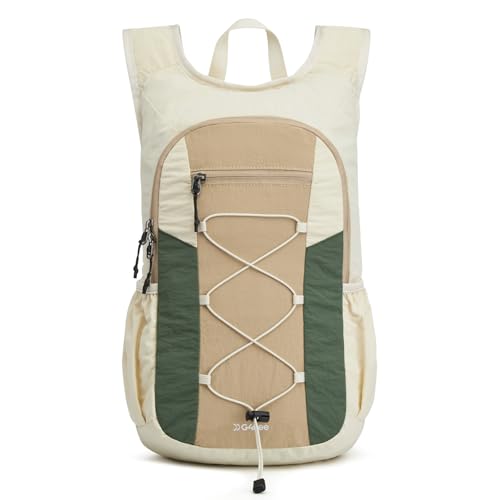 G4Free 20L Lightweight Packable Hiking Backpack for Women Men - color: Green+beige