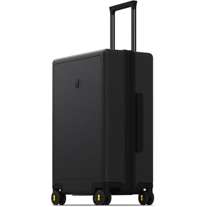LEVEL8 Suitcase with Wheels 24 Inch, Medium Hardside Large Luggage, Black - color: Black, size: Checked-Medium 24 Inch
