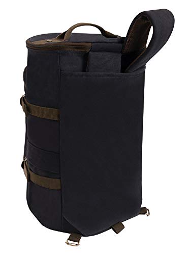 Rothco Convertible Canvas Duffle Backpack – Outdoor Camping Weekend Travel Bag 30L - color: Black