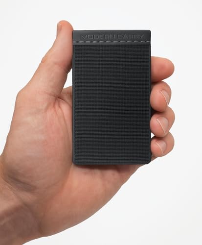 Modern Carry Eclipse Card Holder – Full-Coverage Elastic Minimalist Wallet for Men & Women, Slim Front Pocket Card Case, Secure Stretch Band Holds 2–12 Cards & Cash, Ultra-Thin Everyday Carry (Black) - color: Black
