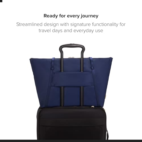 TUMI Voyageur Q Tote, Lightweight Travel Tote - color: Indigo/Light Gold