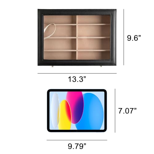 Frebeauty 8-Slot Sunglass Organizer,Sunglass Holder with Clear Lid - color: Black, size: With Lid