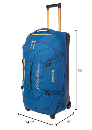 Eddie Bauer Expedition Rolling Duffel Bag with Wheels - True Blue, 30" - color: True Blue, size: 30" (Check-In)