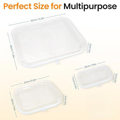3PCS Thickened Clear Hard Shell Zipper Case, Professional Grade Plastic Transparent Storage Box, Toiletry Pouch, Travel Organizer, Cosmetic Bag (S/M/L) - color: 3PCS-S/M/L