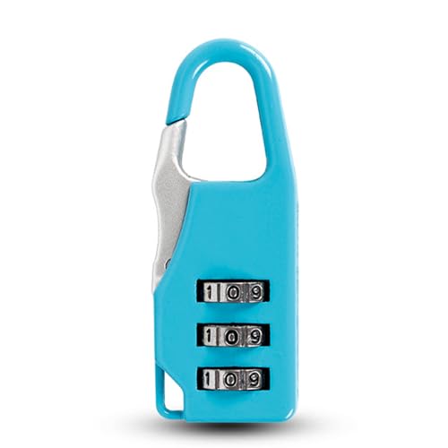 Small Padlock,3 Digit Code Number Password Lock Combination Padlock Safety Travel Resettable Security Lock for Suitcases and Bag, 5.5x1.2x2.1cm, Red - color: Red