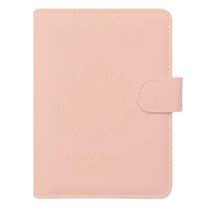 Passport Holder Cover, ACdream Protective Premium Leather RFID Blocking Wallet Travel Case for Passport/Credit Card/Air Ticket, - color: Pink*