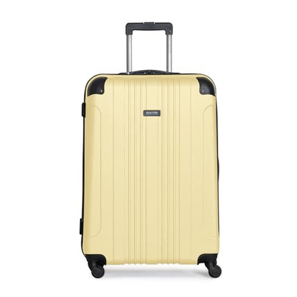 Kenneth Cole REACTION Out of Bounds 경량 하드쉘 4륜 스피너 수하물, Pale Banana, 28인치 체크, Kenneth Cole Reaction Out of Bounds 경량 하드쉘 4륜 스피너 캐리어 - color: Pale Banana, size: 28인치 체크