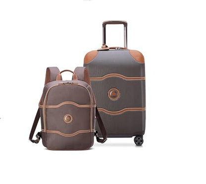 DELSEY PARIS Chatelet Air 2.0, Carry-On and Backpack, Chocolate Brown - color: Chocolate Brown, size: 2 Piece Set (20/Backpack)