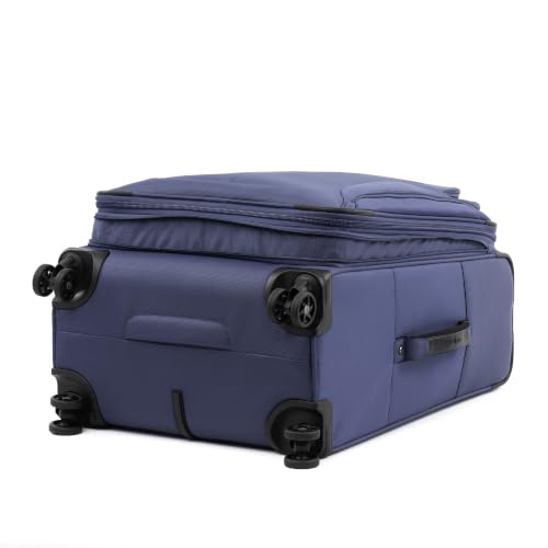 Travelpro Tourlite Softside 25" Expandable Luggage with 4 Spinner Wheels, Lightweight Suitcase, Checked Medium, Blue - color: Blue, size: Checked-Medium 25-Inch