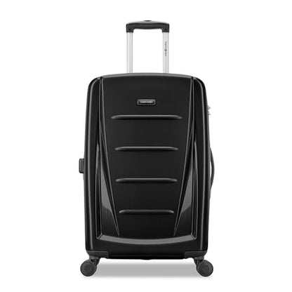 Samsonite Winfield 2 Hardside Expandable Luggage with Spinner Wheels, Brushed Anthracite, Checked-Medium 24-Inch - color: Brushed Anthracite, size: Checked-Medium Spinner